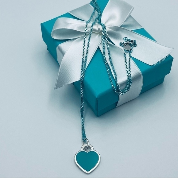 Tiffany & Co Blue Enamel Heart Tag 30” Sparkle Chain PACKAGING - Picture 9 of 11